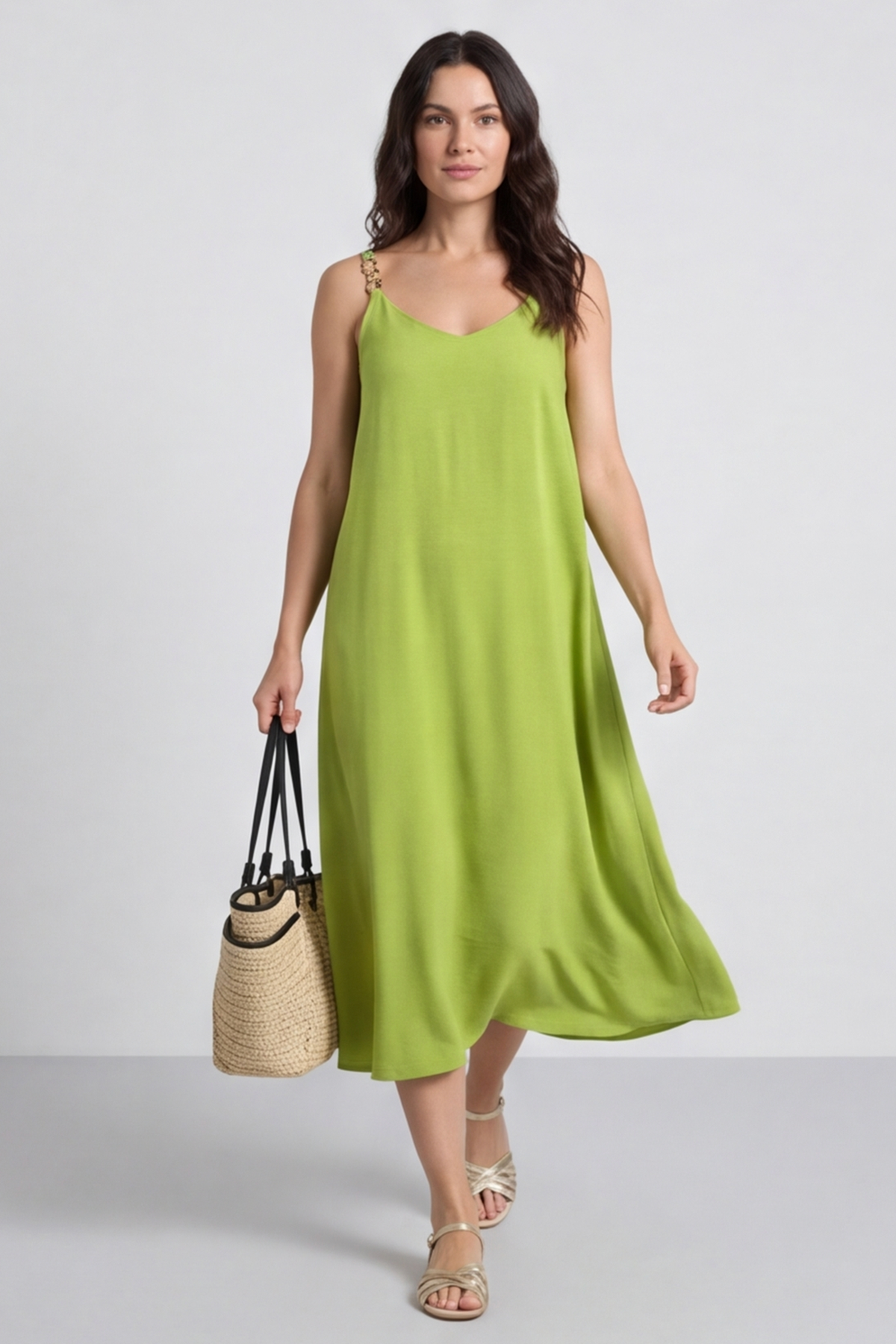Camille Strap Dress Green