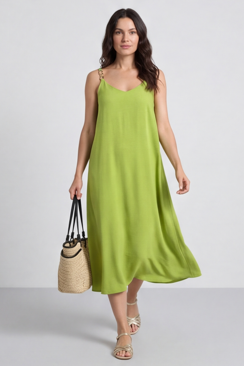 Camille Strap Dress Green - Image 5
