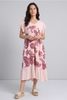 Carli V-Neck Pattern Dress Pink