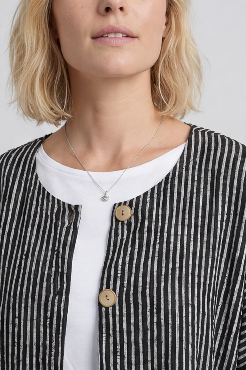 Carlota Stripe Linen Jacket Black - Image 4