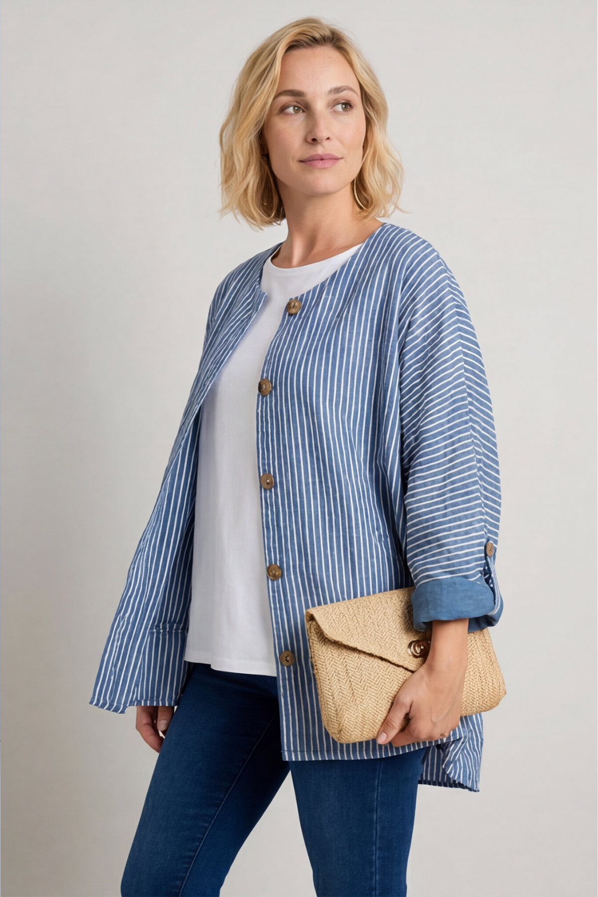 Carlota Stripe Linen Jacket
