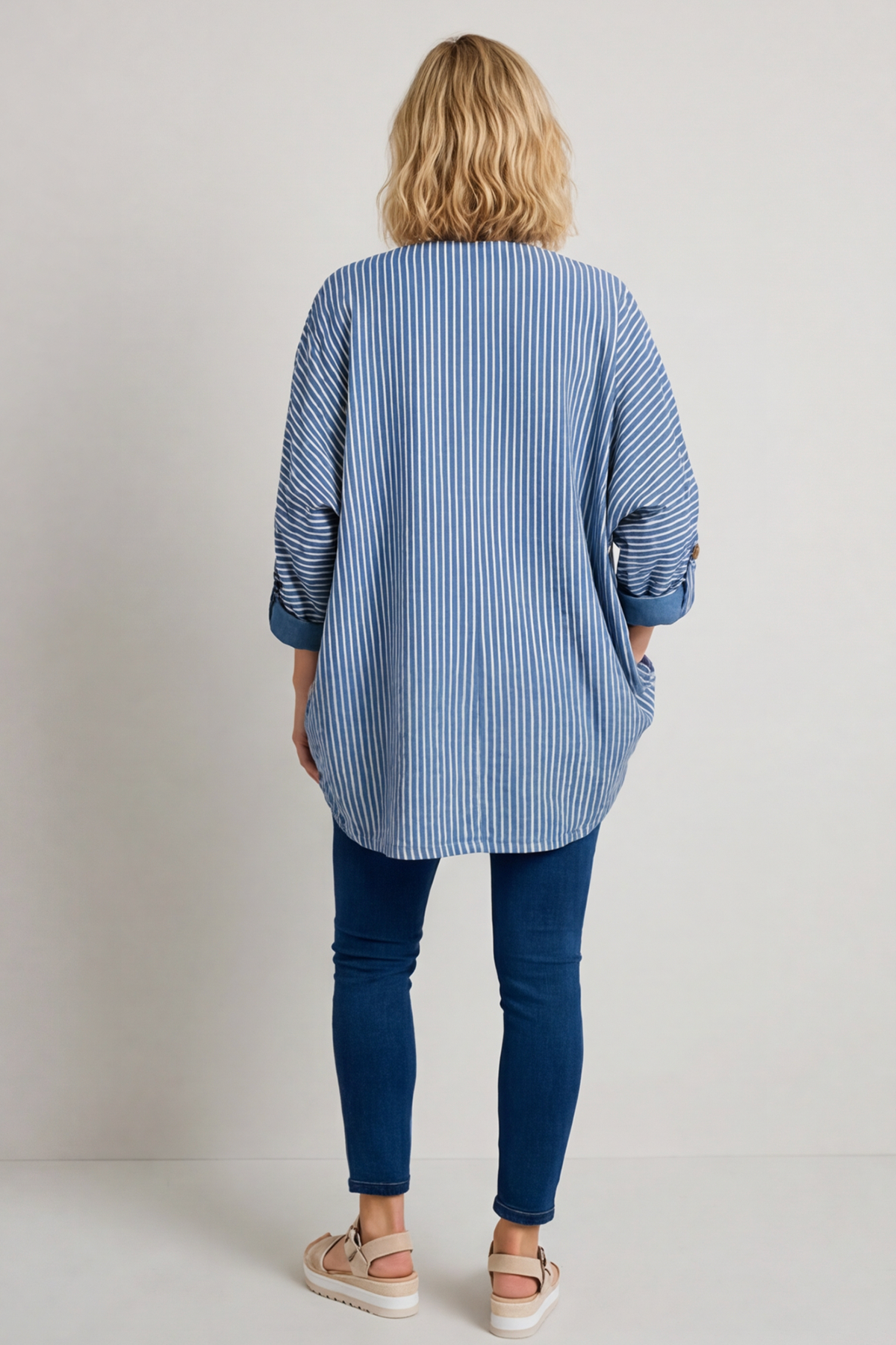 Carlota Stripe Linen Jacket Blue