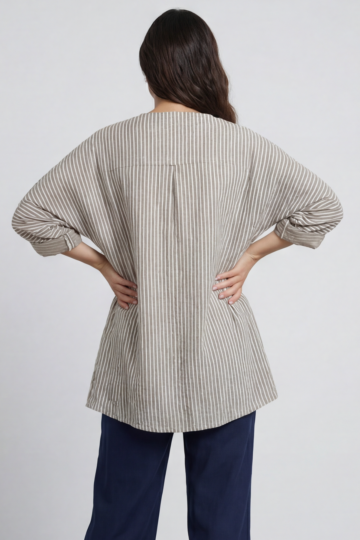 Carlota Stripe Linen Jacket Mocha