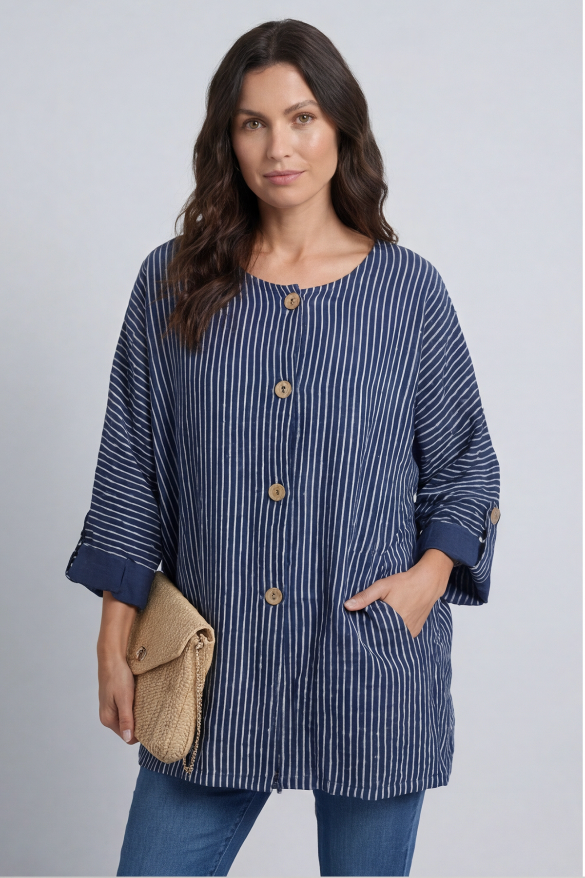 Carlota Stripe Linen Jacket