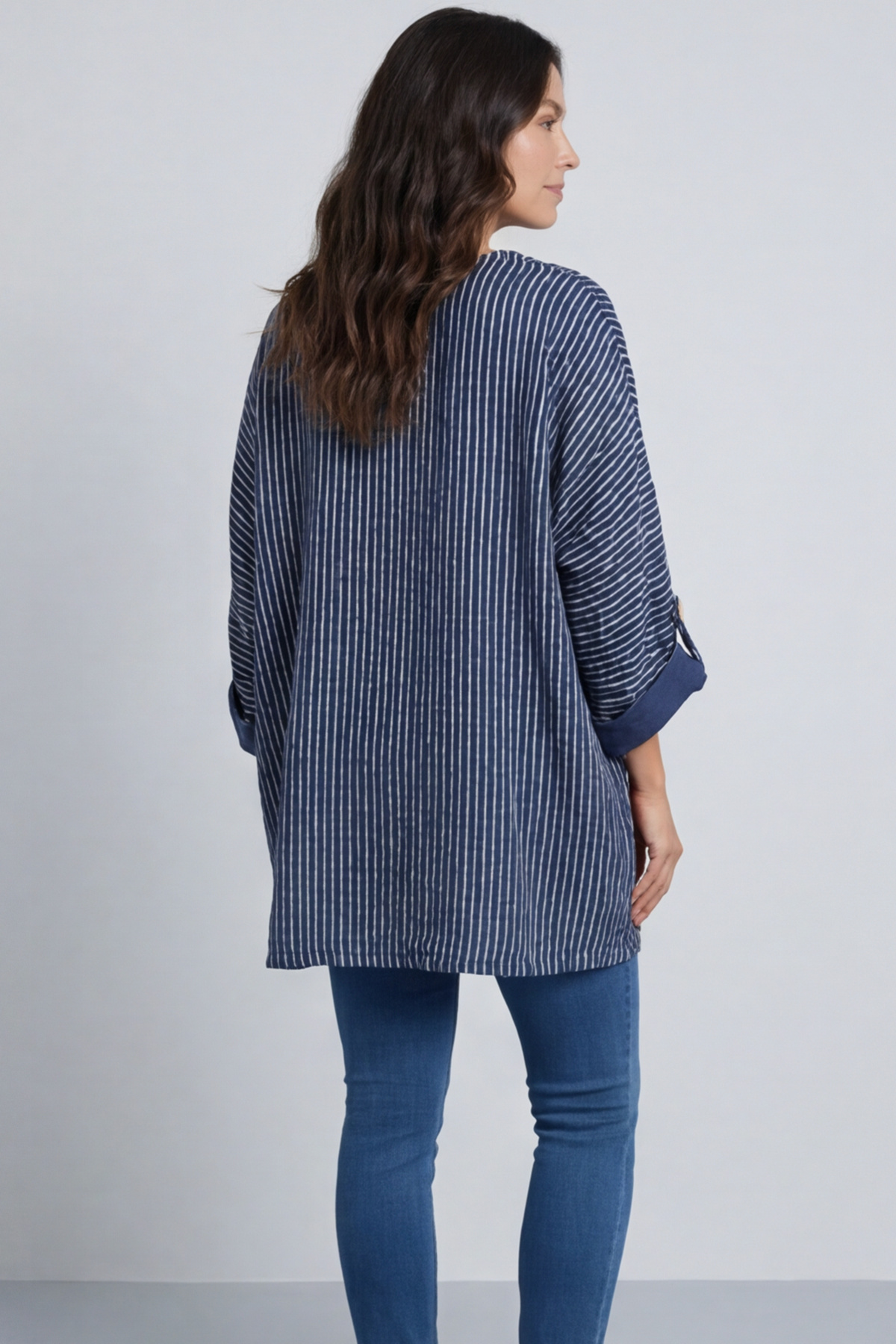 Carlota Stripe Linen Jacket Navy