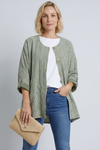 Carlota Stripe Linen Jacket Khaki