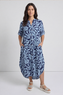 Carlyn Print Button Dress Blue