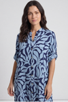 Carlyn Print Button Dress Blue