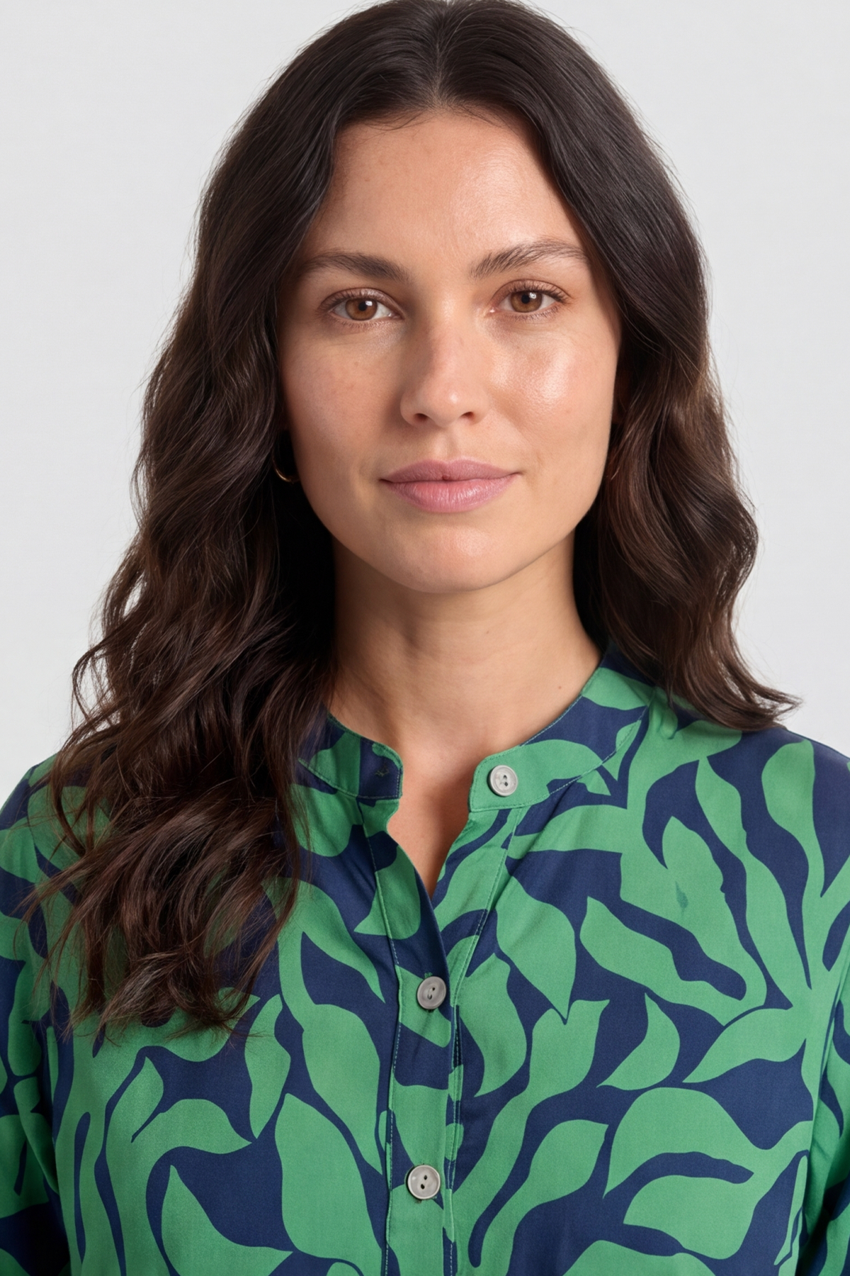 Carlyn Print Button Dress Green