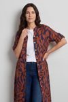 Carlyn Print Button Dress Burnt Orange