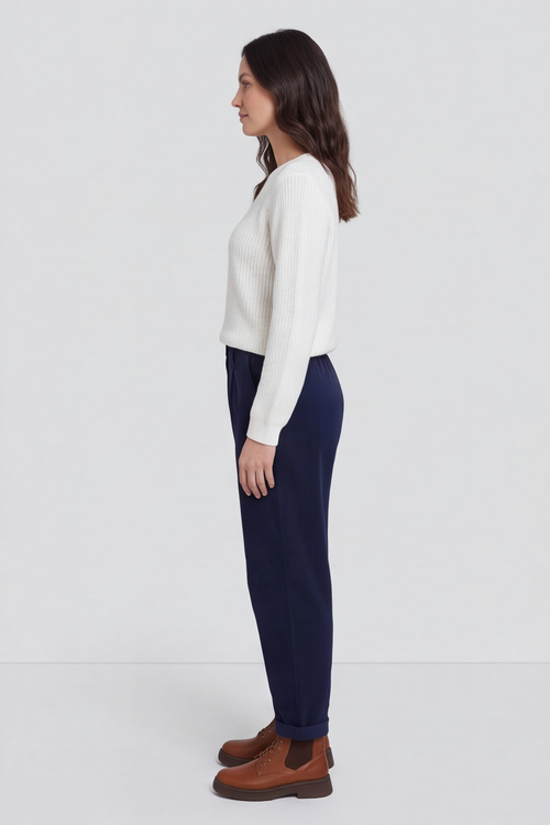 Carmella Needlecord Trousers Navy - Image 6