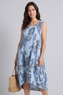 Carrie Sleeveless Pattern Cotton Dress Light Blue