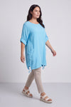 Casey Crinkle Cotton Tunic Kingfisher