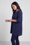 Casey Crinkle Cotton Tunic Navy