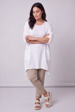 Casey Crinkle Cotton Tunic White White - Casey Crinkle Cotton Tunic White