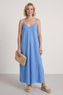 Cesca Strap Linen Dress Powder Blue