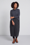 Libby Cowl Neck Cotton Dress Charcoal