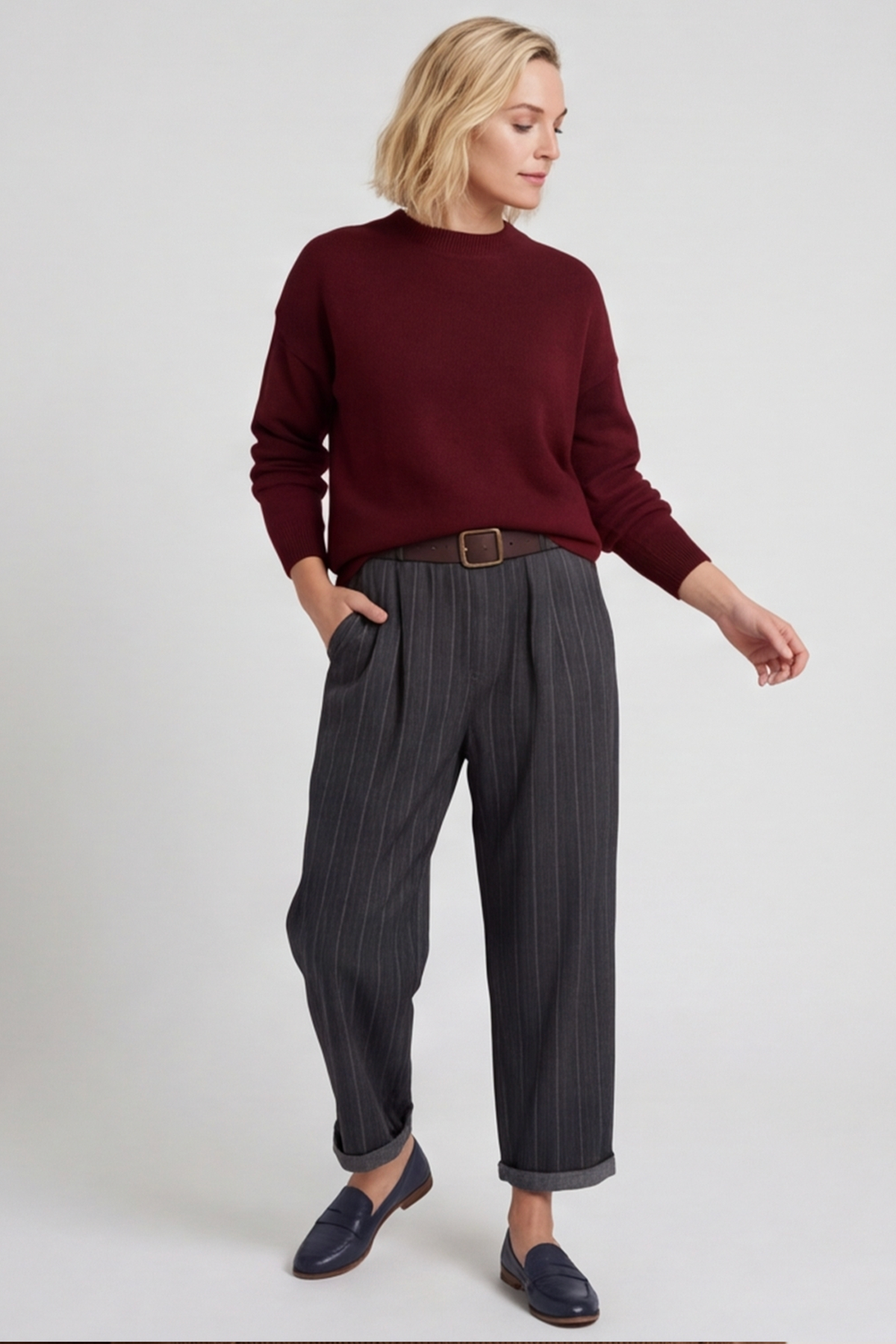 Charlie Belted Trousers Black