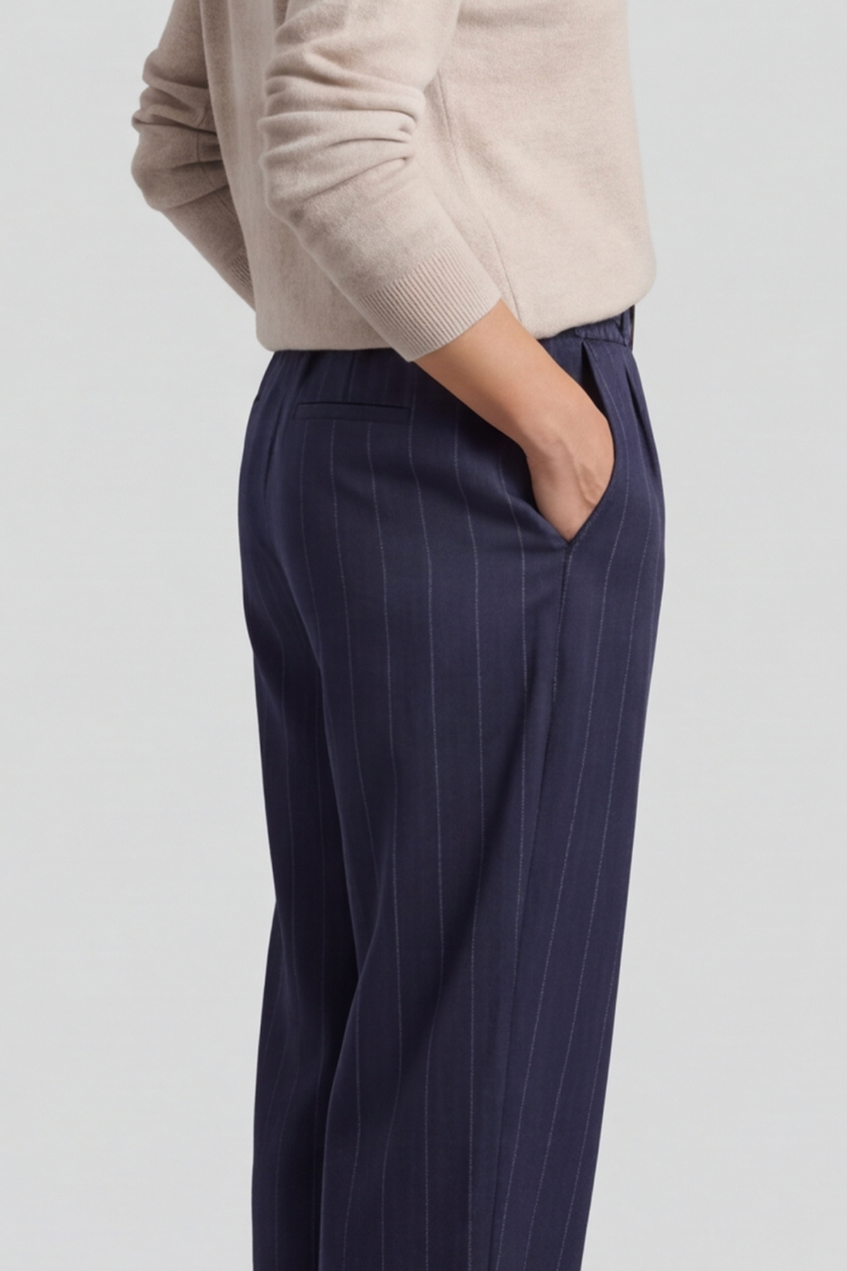 Charlie Belted Trousers Navy