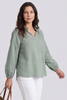 Charmaine Linen Top Khaki