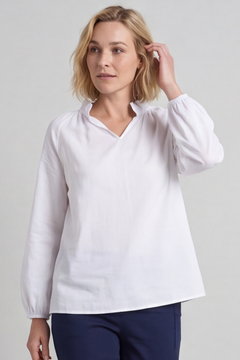 Charmaine Linen Top White