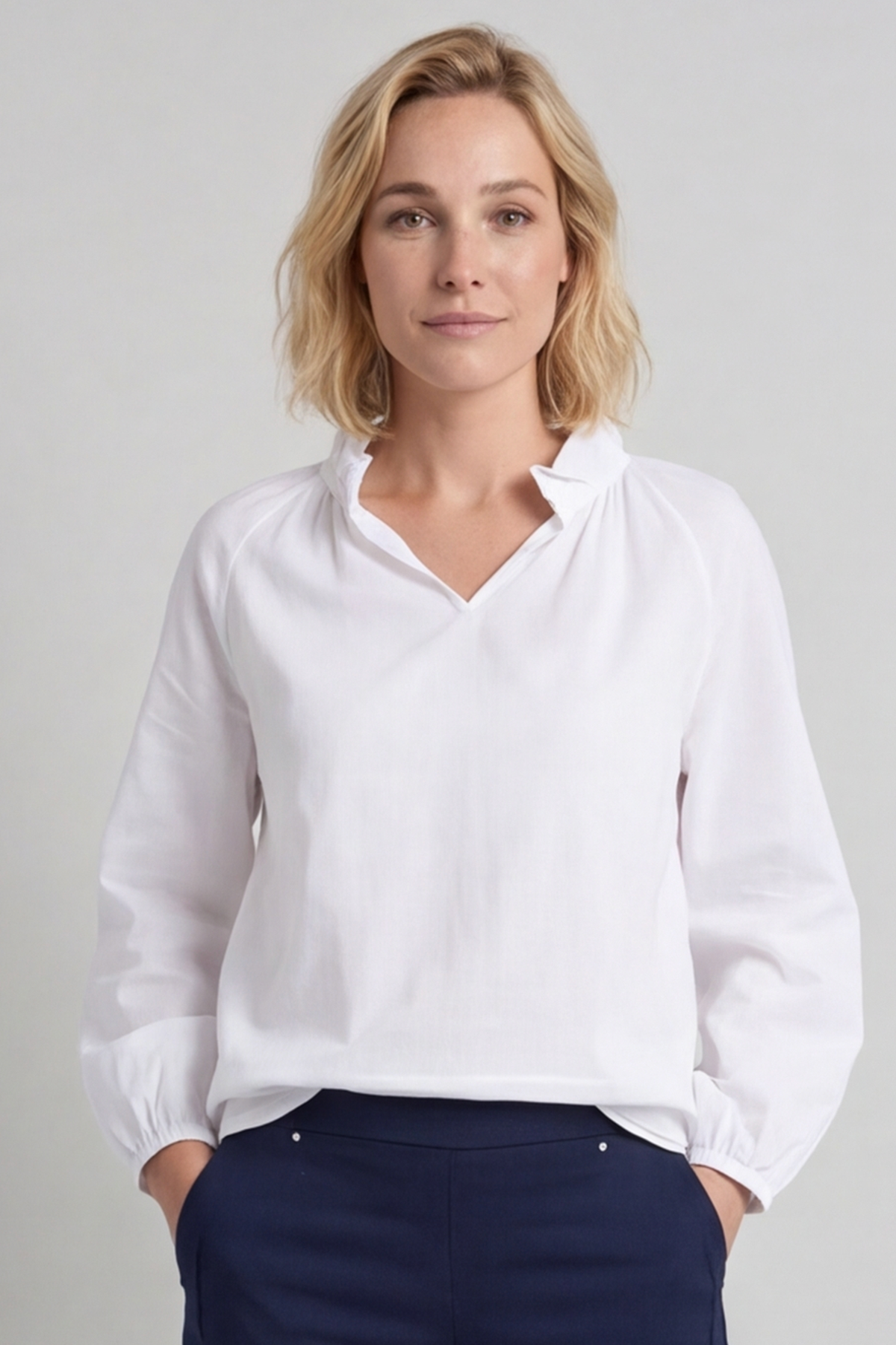 Charmaine Linen Top White