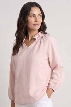 Charmaine Linen Top Pink