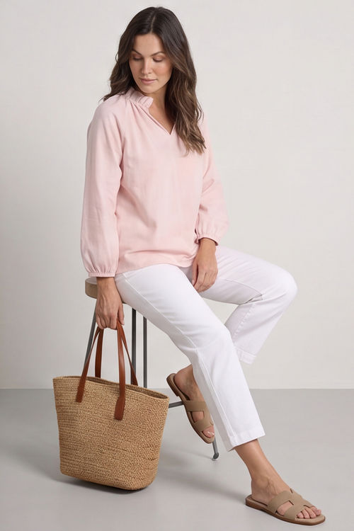 Charmaine Linen Top Pink - Image 2