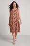 Chloe Print Sleeveless Cotton Dress Orange