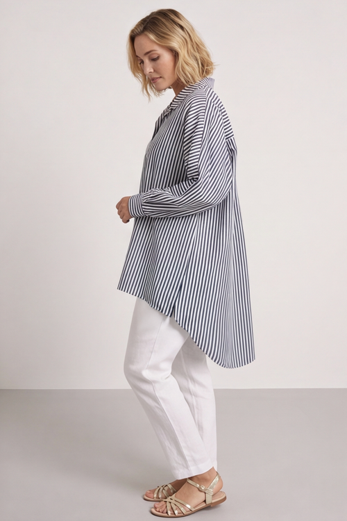 Christina Stripe Shirt Black - Image 1