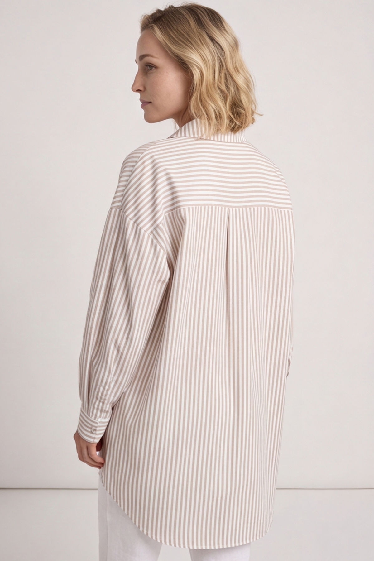 Christina Stripe Shirt Mocha