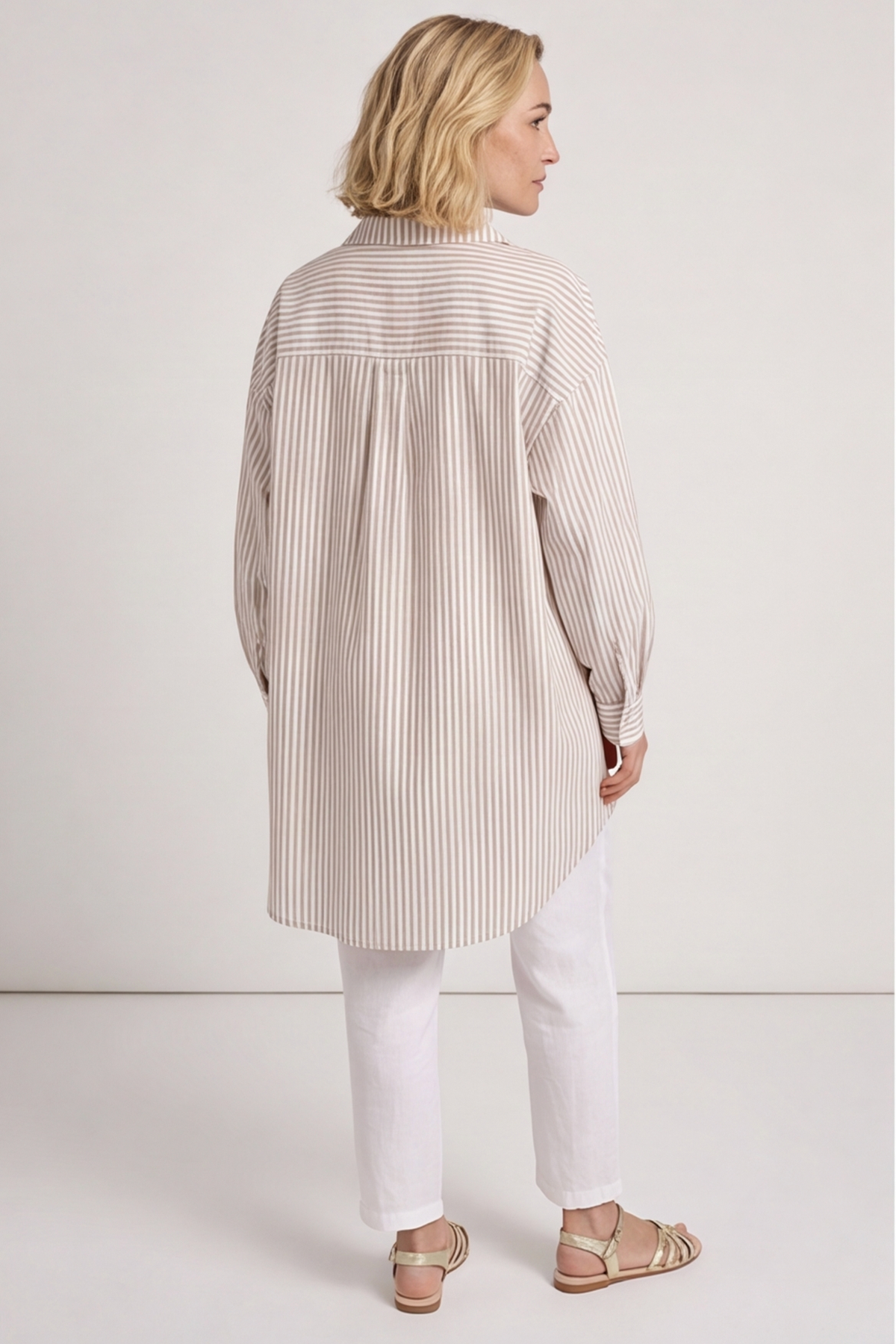 Christina Stripe Shirt Mocha