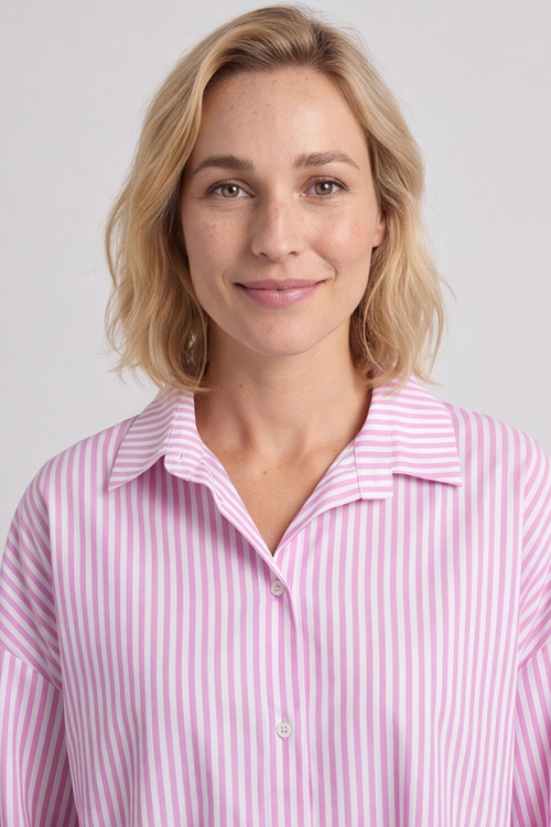 Christina Stripe Shirt Pink - Image 4