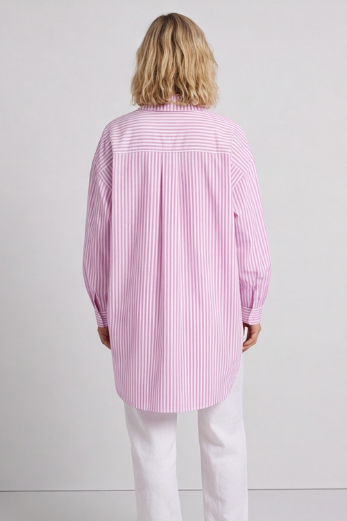 Christina Stripe Shirt Pink - Image 5