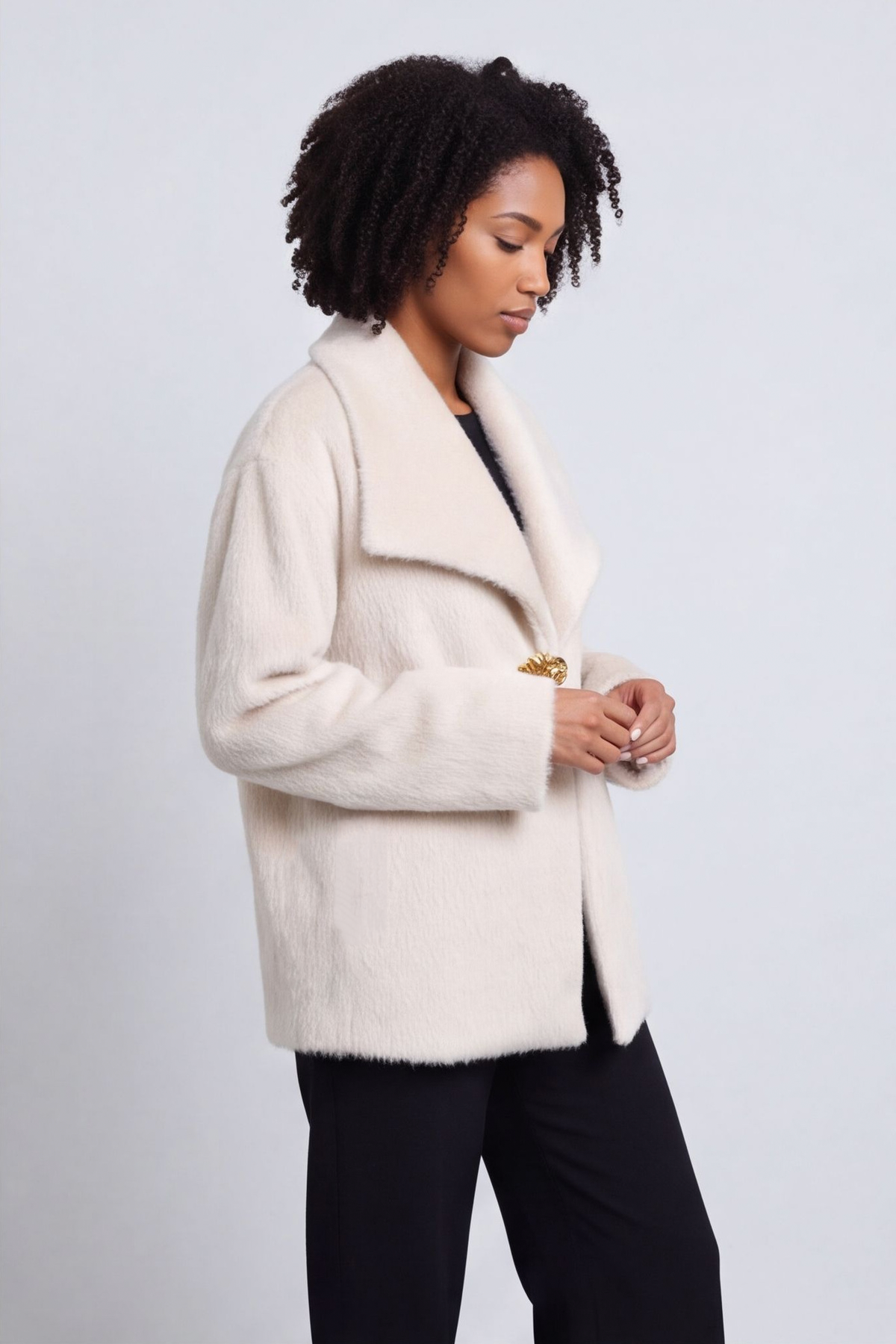 Christine Fluffy Jacket Stone
