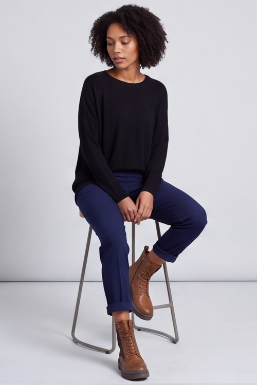 Colby Straight Leg Trousers Navy - Image 2
