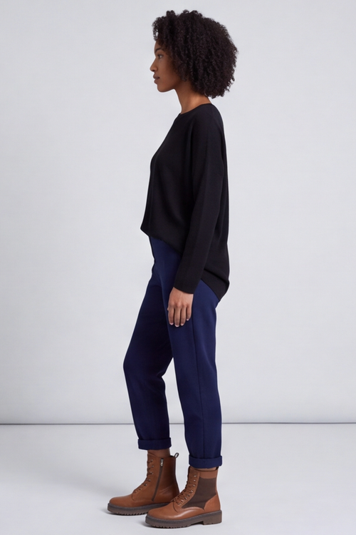 Colby Straight Leg Trousers Navy - Image 3