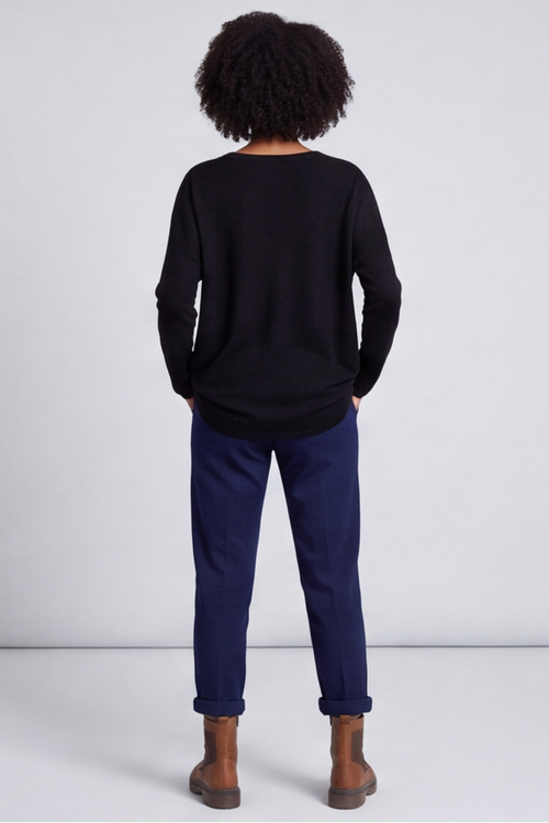 Colby Straight Leg Trousers Navy - Image 4