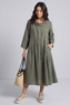 Cromer Button Detail Linen Dress Khaki