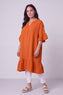 Crespa Crinkle Cotton Dress Orange