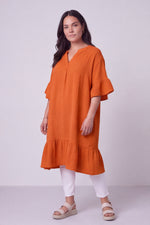 Crespa Crinkle Cotton Dress Orange Orange - Crespa Crinkle Cotton Dress Orange
