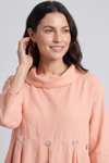 Cromer Button Detail Linen Dress Coral