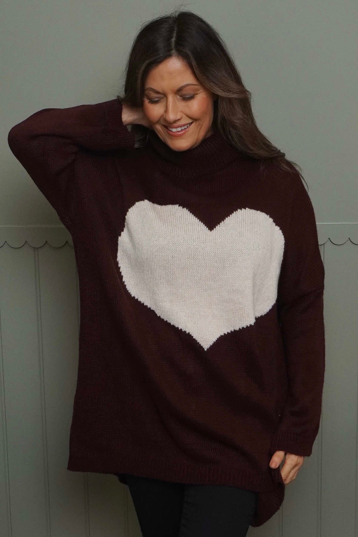 Azura Heart Polo Neck Jumper