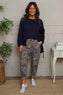 Lilah Print Cotton Trousers Mocha