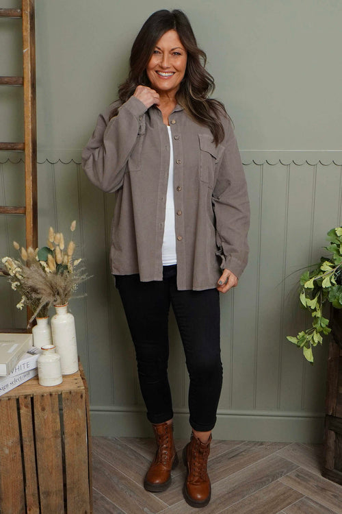 Tonya Needlecord Jacket Mocha - Image 4