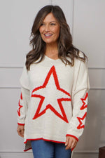 Kimbra Star Knitted Jumper Stone Stone - Kimbra Star Knitted Jumper Stone