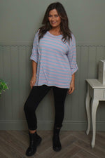 Abbie Stripe Knit Top Light Blue Light Blue - Abbie Stripe Knit Top Light Blue