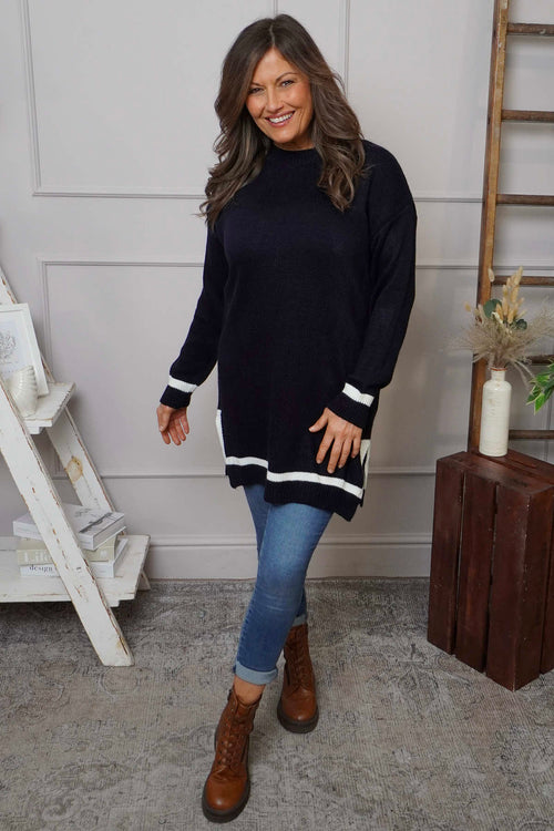 Suzette Knitted Jumper Navy - Image 2