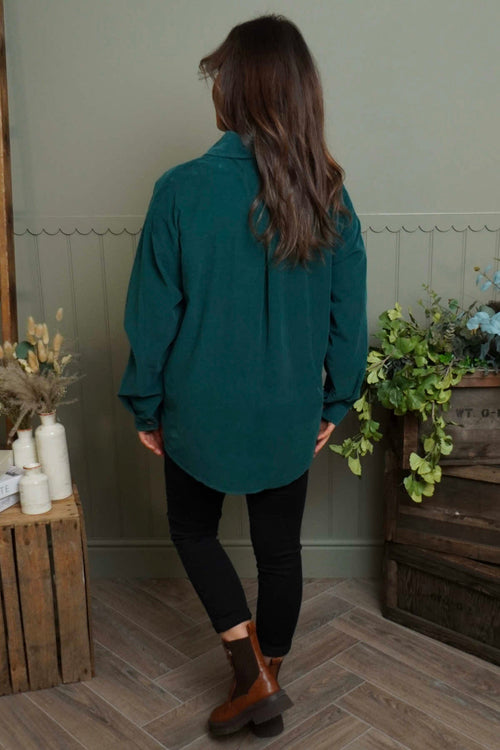 Tonya Needlecord Jacket Bottle Green - Image 6