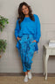 Lilah Print Cotton Trousers Blue
